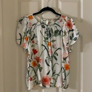 White floral top